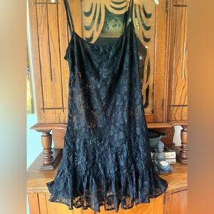 Frankie’s Bikinis Black Lace Mini Dress